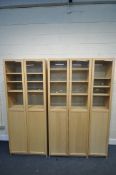 AN IKEA BILLY CLOSED BOOKCASE, width 80cm x depth 41cm x height 202cm, along with similar two door