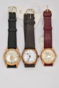 THREE GENTS WRISTWATCHES, to include a 'Pesag' automatic 25 jewels wristwatch, round silver dial