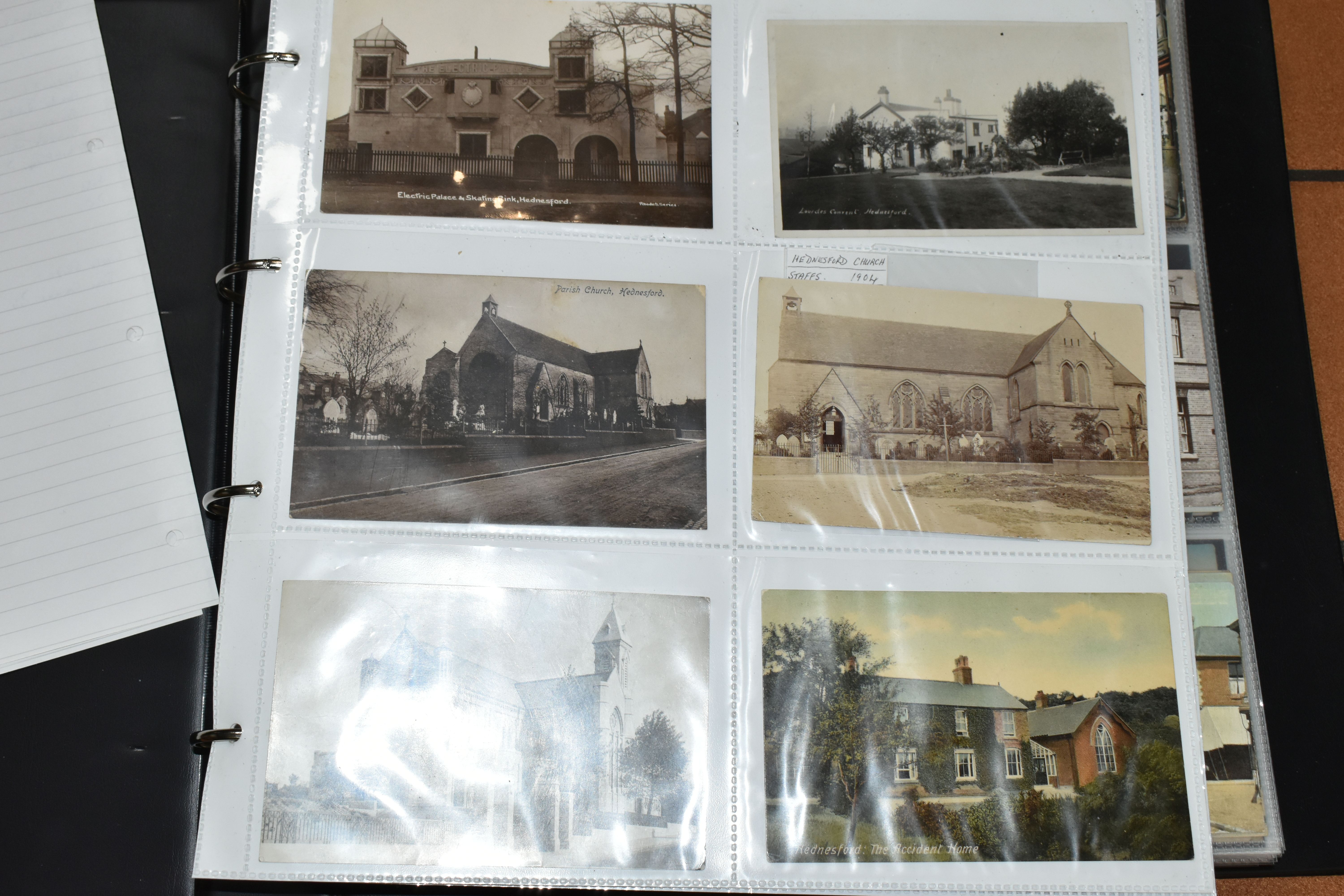 STAFFORDSHIRE POSTCARDS, Three Albums containing 761 early 20th century Postcards of cities, - Image 2 of 24