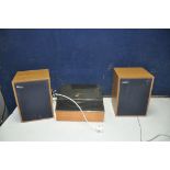 A GARRARD SP25 Mk2 RECORD PLAYER and a pair of Celestion Hadleigh Mk2 speakers (PAT fail due to