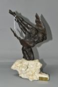 A BRONZED RESIN SCULPTURE 'EL VUELO', signature under wing and name plaque Josef Bofill (1) (