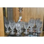 A WATERFORD CRYSTAL MARQUIS SHIPS DECANTER WITH STOPPER AND TWO SETS OF SIX WATERFORD COLLEEN