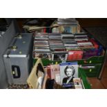 FIVE BOXES OF L.P RECORDS AND CDS, over three hundred CDs to include artists Elvis, Roy Orbison,