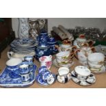 ONE BOX OF GLASSWARE AND ORIENTAL CERAMICS, to include a Caithness engraved clear glass vase with
