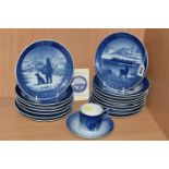 ROYAL COPENHAGEN CHRISTMAS COLLECTOR'S PLATES, comprising sixteen plates 'The Last Umiak' 1968 - '