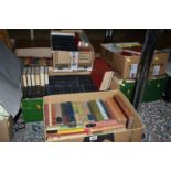 SIX BOXES OF BOOKS comprising over 150 miscellaneous tiles in hardback format, subjects include
