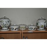PORTMEIRION 'THE BOTANICAL GARDEN' PATTERN, two pedestal covered soup tureens together with three