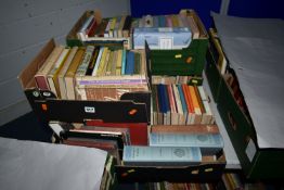 FOUR BOXES OF BOOKS containing approximately 155 titles in hardback and paperback formats,