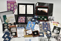 A LARGE PLASTIC BOX OF COINAGE, to include a boxed 2009 .958 silver Britannia, 2008 Christmas Gold