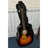 AN SX GUITARS MD160/VS ACOUSTIC GUITAR with Tobacco sunburst finish along with a soft case