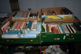 FOUR BOXES OF BOOKS containing approximately 175 miscellaneous titles in hardback and paperback