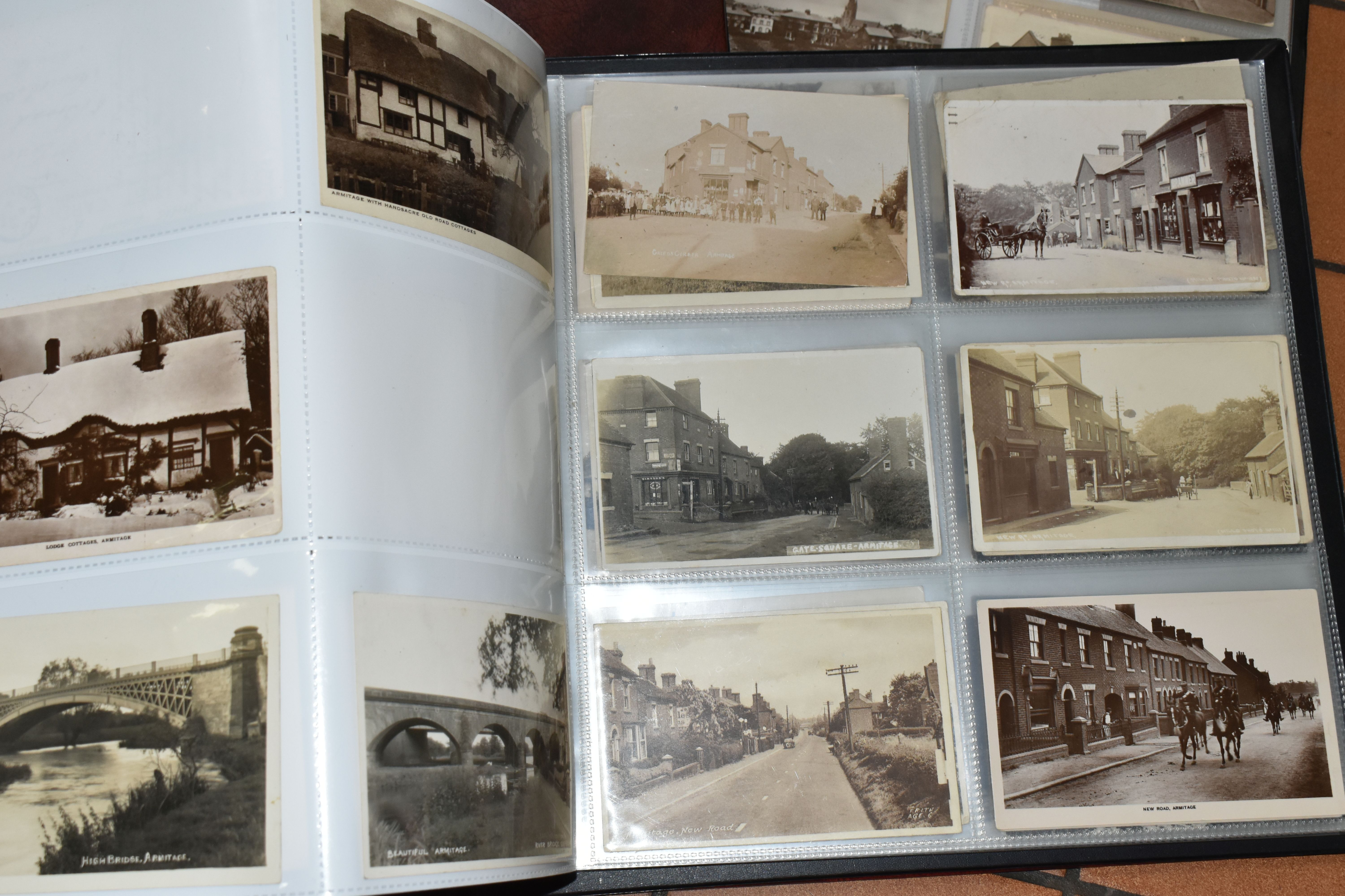 STAFFORDSHIRE POSTCARDS, Three Albums containing 761 early 20th century Postcards of cities, - Image 17 of 24