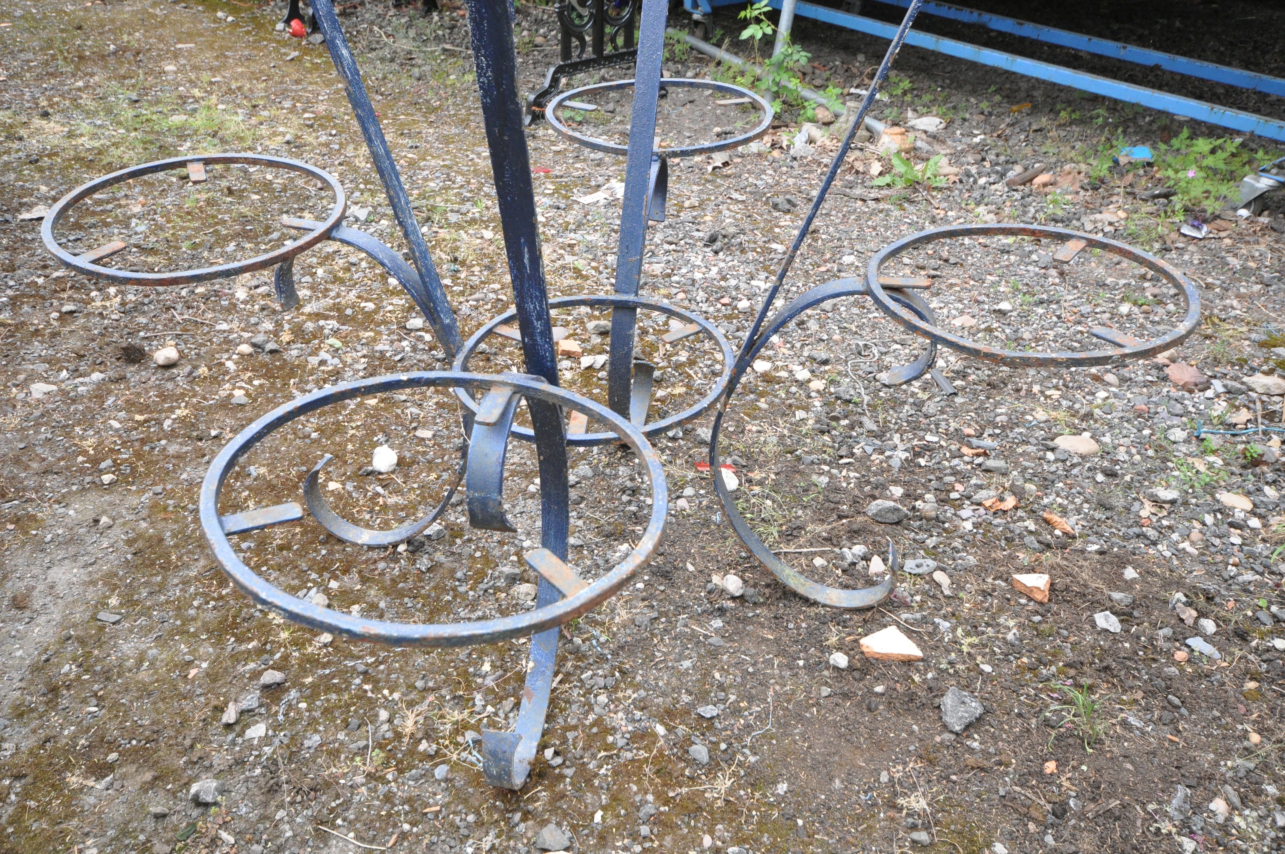 A FRENCH WROUGHT IRON PLANTER STAND, with fifteen pot holders, ideal to be used a feature display, - Image 5 of 6