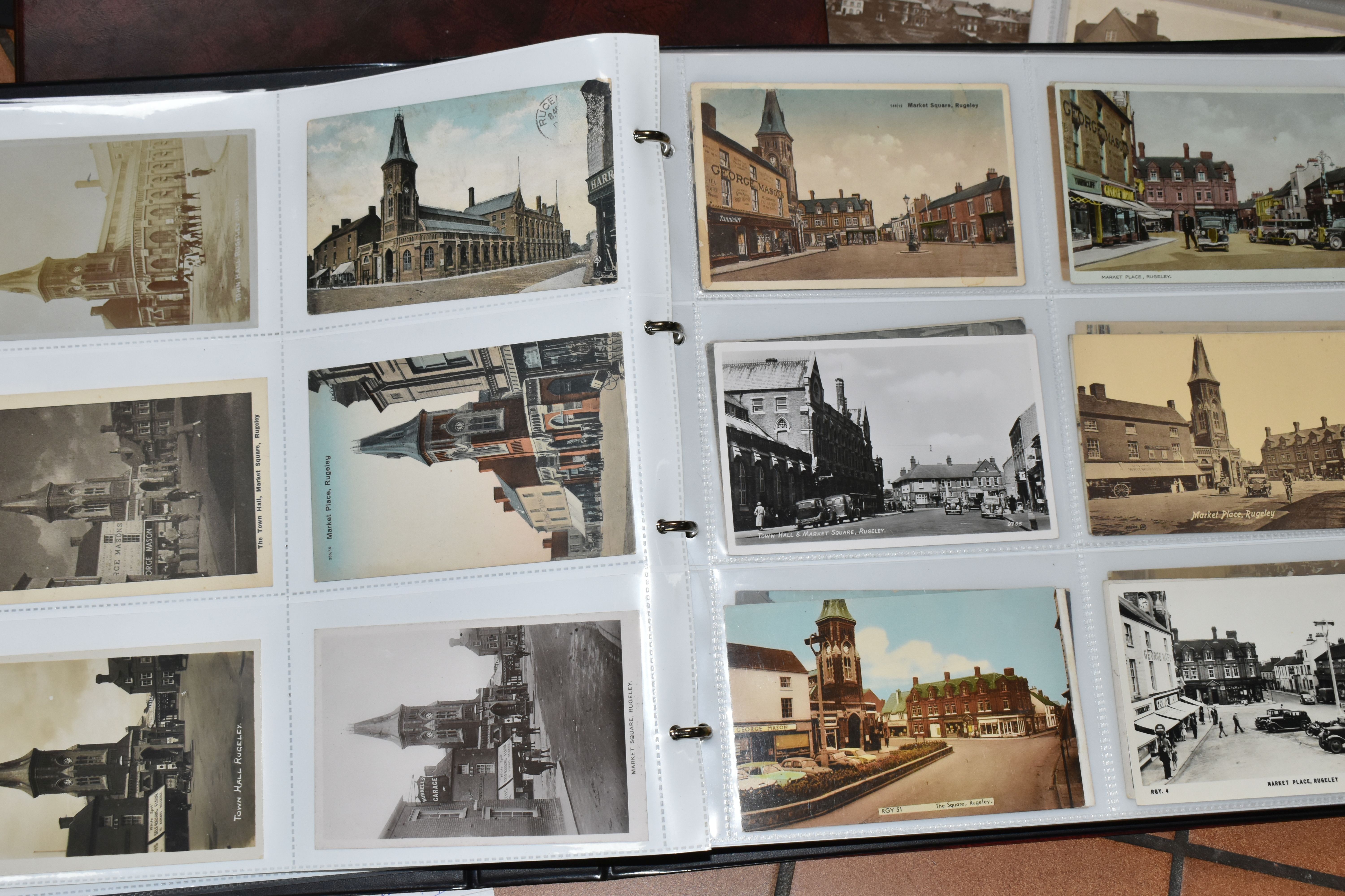 STAFFORDSHIRE POSTCARDS, Three Albums containing 761 early 20th century Postcards of cities, - Image 13 of 24