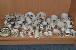 A COLLECTION OF CRESTED WARES, approximately fifty pieces, many related to the Isle of Man, to