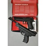 A BOXED UNTESTED CO2.177'' DESERT EAGLE SEMI AUTO PISTOL, made in Germany by Umarex, serial number