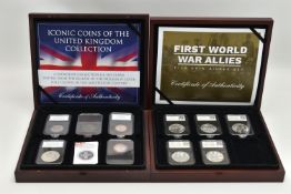 SILVER SET LOOSE COINS ETC, to include a First WW Allies silver set a .999 silver slabbed UK year of