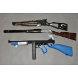 A BB DAISY SPRING OPERATED MODEL 1894 AIR RIFLE, together with a blue painted BB copy of the