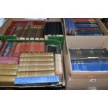 FOUR BOXES OF OVER SIXTY FIVE ENCYCLOPEDIAS AND ANTIQUARIAN BOOKS, to include eleven volumes of