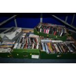 FIVE BOXES OF DVDS, over two hundred and fifty DVDS to include feature films, classic comedy,