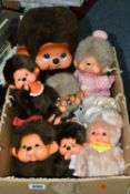 ONE BOX OF 1970'S SEKIGUCHI MONCHHICHI DOLLS, made in Japan, to include twelve assorted dolls, a