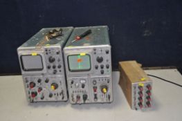 TWO TEKTRONIX TYPE 564 STORAGE OSCILLOSCOPES with 3A1, 3L10, 3B3, 2B67 and 3A74 inserts (one PAT