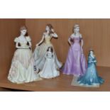 A GROUP OF COALPORT LADY FIGURINES, comprising a Ladies Of Fashion 'Karen' figurine of the year