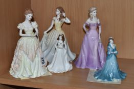 A GROUP OF COALPORT LADY FIGURINES, comprising a Ladies Of Fashion 'Karen' figurine of the year