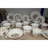 A COLLECTION OF ROYAL DOULTON BUNNYKINS NURSERY WARE, twenty four pieces to include seven twin