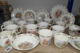 A COLLECTION OF ROYAL DOULTON BUNNYKINS NURSERY WARE, twenty four pieces to include seven twin