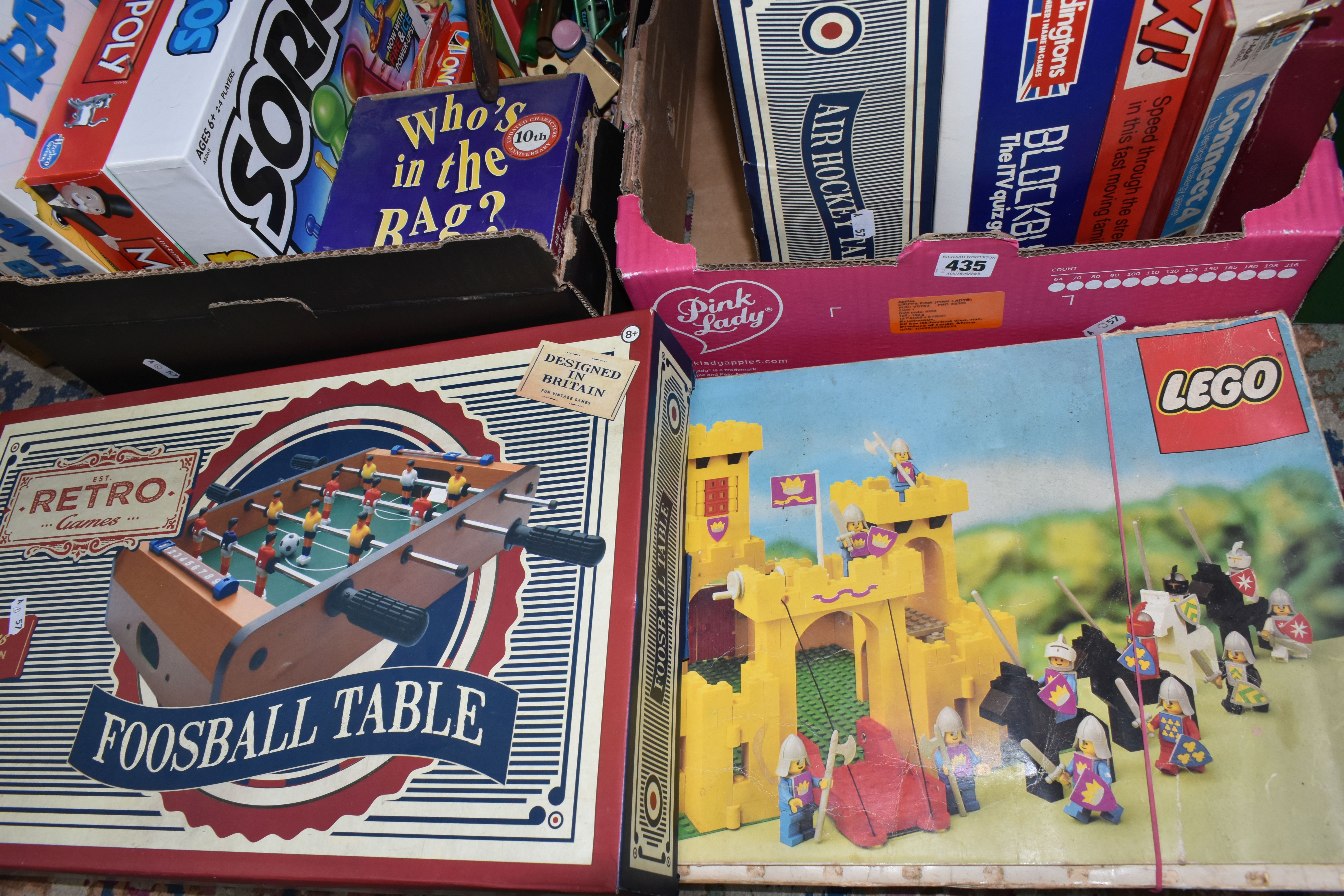 TWO BOXES OF VINTAGE BOARD GAMES AND LEGO, to include a boxed set of Lego 375 (box is damaged and - Image 2 of 4