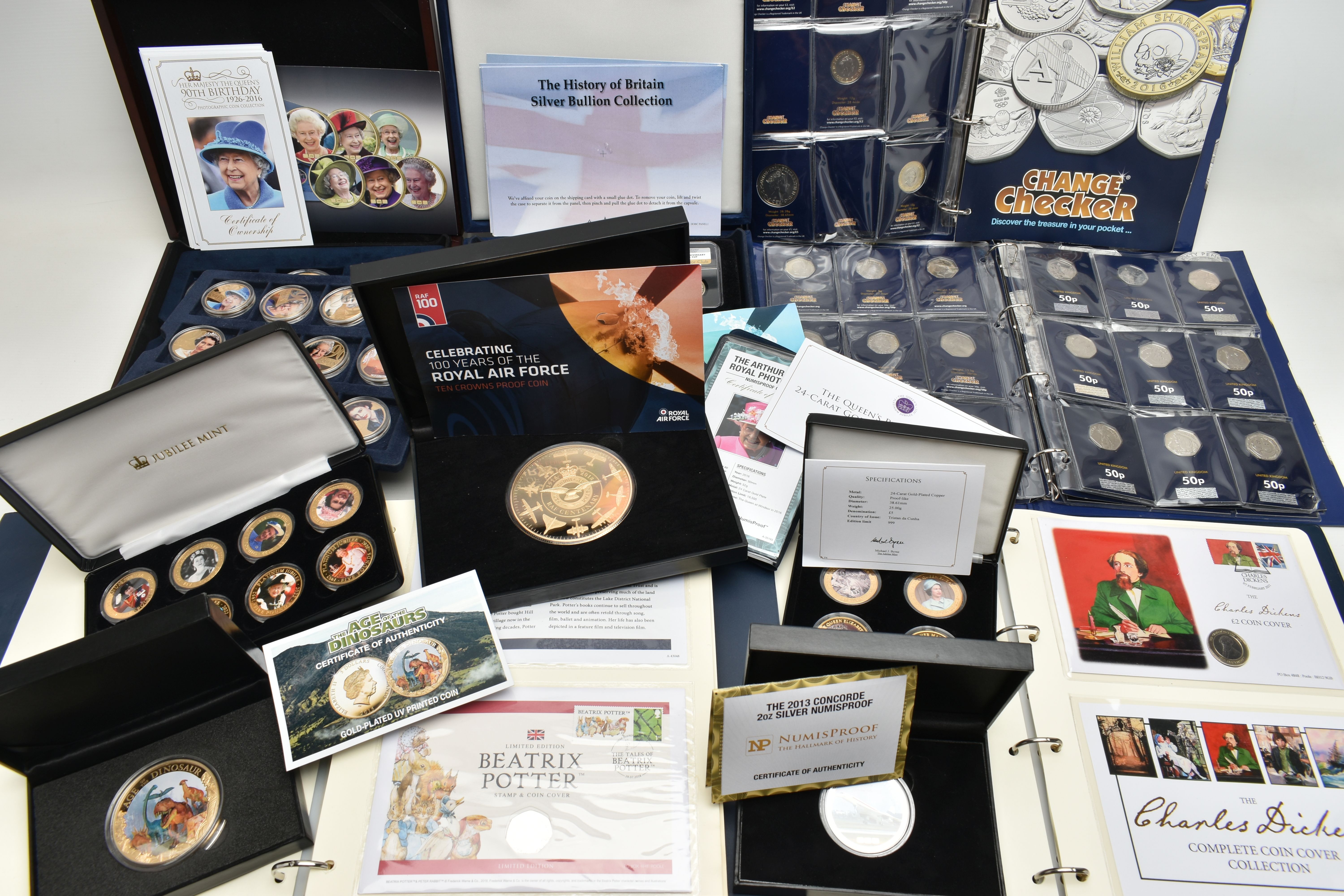 A QUANTITY OF COINS AND COIN ALBUMS, to include a four x Two Pound slabbed coin display Alexander - Image 2 of 20