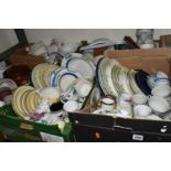 FIVE BOXES OF CERAMIC TEA AND DINNER WARES, to include a Royal Worcester Evesham tureen and