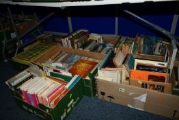 SIX BOXES OF BOOKS containing over 275 miscellaneous titles in hardback and paperback formats,