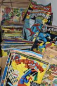 BOX OF SPIDER-MAN WEEKLY COMICS AND MIGHTY WORLD OF MARVEL COMICS, Spider-Man Comics Weekly includes
