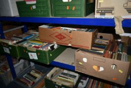 FOUR BOXES OF BOOKS containing over 210 miscellaneous titles in hardback and paperback formats,