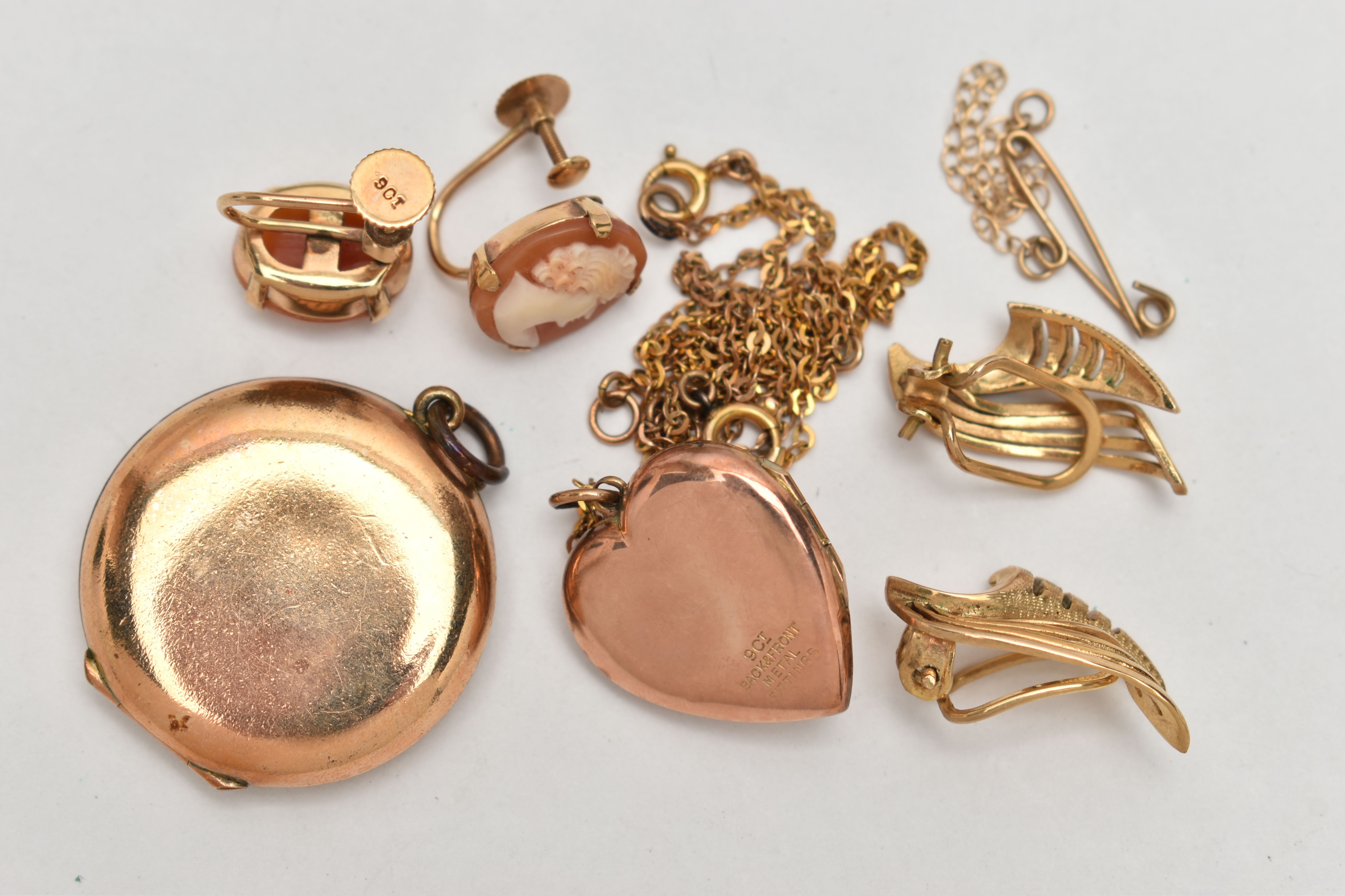 TWO PAIRS OF EARRINGS AND TWO PENDANTS WITH CHAIN, a pair of non-pierced open work earrings, - Image 3 of 4