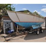 A MARINERS BOATYARD 26 FOOT MOTOR YACHT for Restoration with mast height 900cm(separate) a Vetus