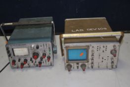 A TEKTRONIX TYPE 453 OSCILLOSCOPE (PAT fail due to uninsulated plug, powers up, screen visible but