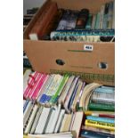 FOUR BOXES OF BOOKS and MAPS containing approximately 100 titles in hardback and paperback