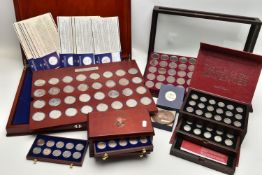 A LARGE BOX OF UK COINAGE, to include a display box that contains 50 Fifty Penny coins from
