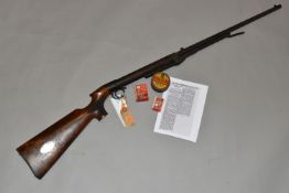 A .177 B.S.A. 1ST MODEL AIR RIFLE, serial number 7624, this is identical in terms of design to the