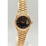 A 1976 ROLEX OYSTER PERPETUAL 26MM DATE WRISTWATCH, ref. 6917, black dial with baton markers and