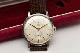 A 'TUDOR ROYAL' WRIST WATCH, hand wound movement, round dial signed 'Tudor Royal', baton markers,