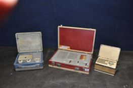 THREE SUITCASE STYLE VALVE RADIOS BY MARCONI, PYE AND EVEREADY (all untested)