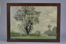 JOHN ALFRED HAGGIS (1897-1968) 'WILLOW TREE', a landscape featuring a large tree, signed and