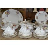 ROYAL WORCESTER 'ROANOKE' PATTERN DINNERWARE, comprising three circular covered tureens, a large