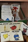 ONE BOX OF 1970's MR. MEN CHARACTER BOOKS BY ROGER HARGREAVES, seventy eight books in total, Thurman