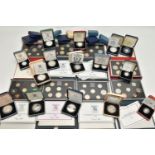 A QUANTITY OF SILVER SILVER PROOF AND PROOF COINAGE, to include Royal Mint proof year sets 1980, 84,