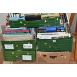 FIVE BOXES OF BOOKS containing approximately 145-150 titles in hardback and paperback formats,